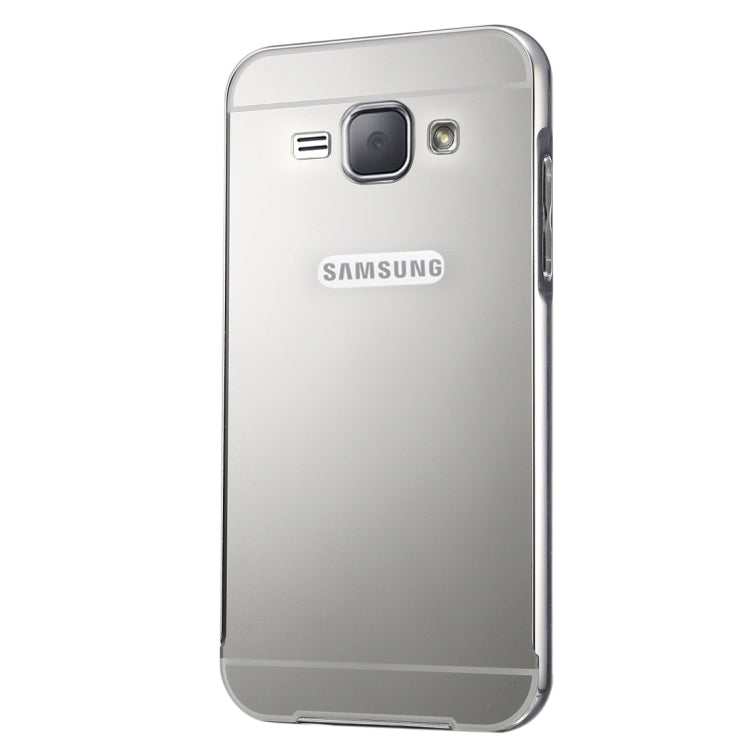 For Galaxy J1 (2016) / J120 Fashionable Electroplating PC Push Pull Back Shell Cover + Metal Bumper Frame