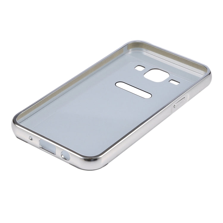For Galaxy J1 (2016) / J120 Fashionable Electroplating PC Push Pull Back Shell Cover + Metal Bumper Frame