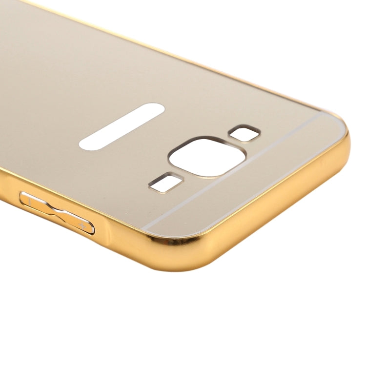 For Galaxy J2 (2016) / J200F / J200G Fashionable Electroplating PC Push Pull Back Shell Cover + Metal Bumper Frame