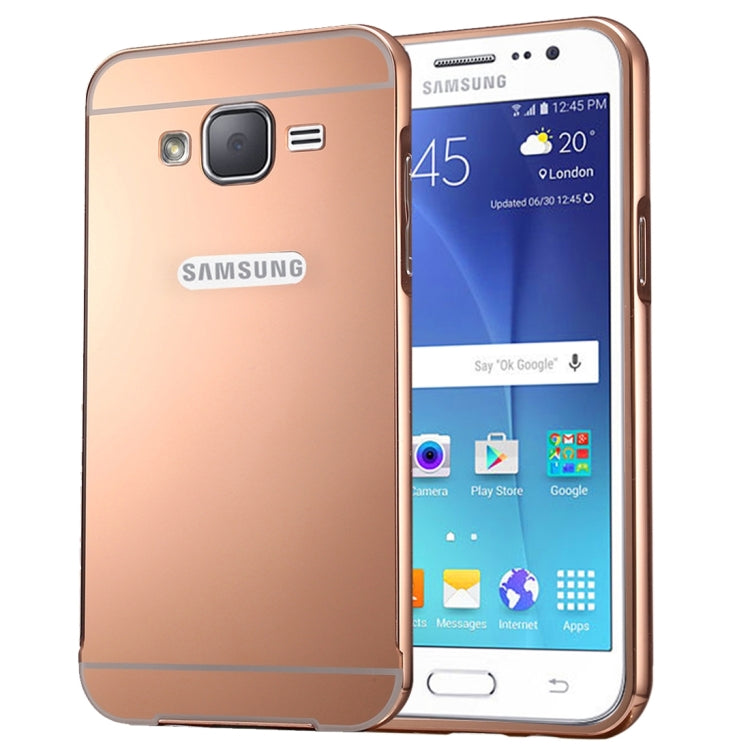 For Galaxy J5 (2016) / J510 Fashionable Electroplating PC Push Pull Back Shell Cover + Metal Bumper Frame