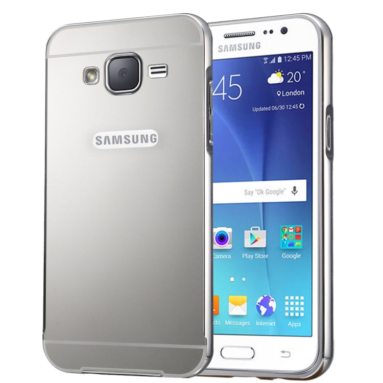 For Galaxy J5 (2016) / J510 Fashionable Electroplating PC Push Pull Back Shell Cover + Metal Bumper Frame