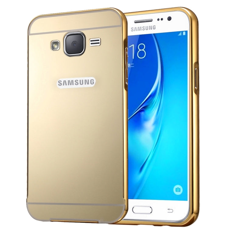 For Galaxy J7 (2016) / J710 Fashionable Electroplating PC Push Pull Back Shell Cover + Metal Bumper Frame