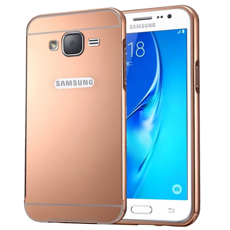 For Galaxy J7 (2016) / J710 Fashionable Electroplating PC Push Pull Back Shell Cover + Metal Bumper Frame