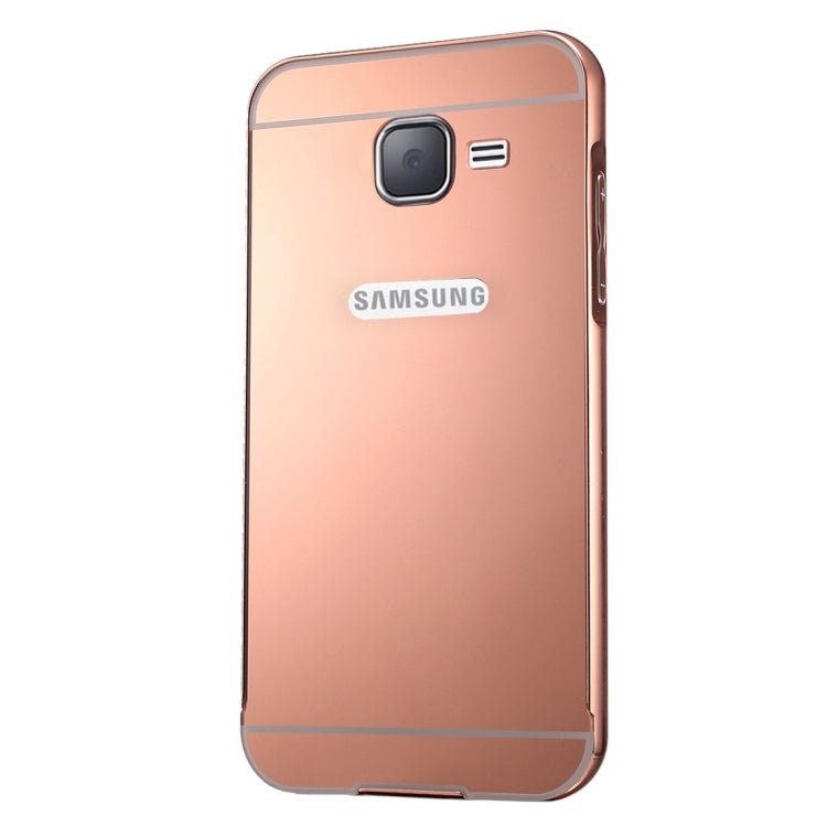 For Galaxy J1 Mini / J105 Fashionable Electroplating PC Push Pull Back Shell Cover + Metal Bumper Frame