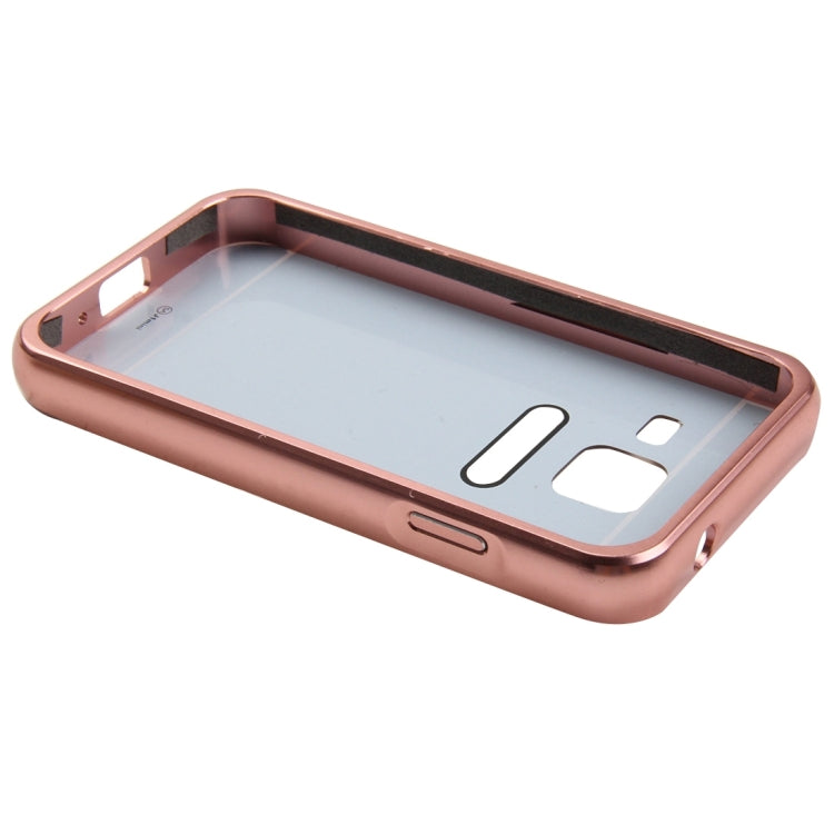 For Galaxy J1 Mini / J105 Fashionable Electroplating PC Push Pull Back Shell Cover + Metal Bumper Frame