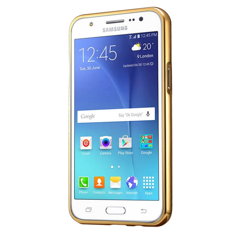 For Galaxy J5 (2016) / J510 Fashionable Diamond Encrusted Electroplating PC Push Pull Back Shell Cover + Metal Bumper Frame