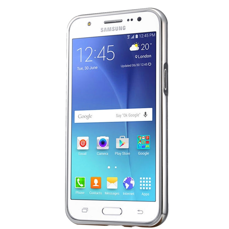 For Galaxy J5 (2016) / J510 Fashionable Diamond Encrusted Electroplating PC Push Pull Back Shell Cover + Metal Bumper Frame