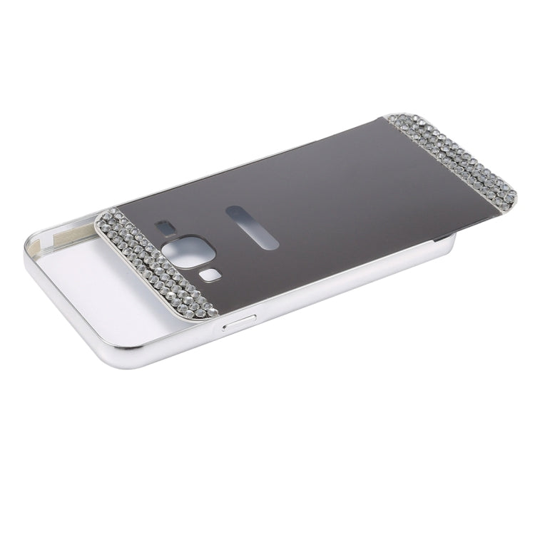 For Galaxy J5 (2016) / J510 Fashionable Diamond Encrusted Electroplating PC Push Pull Back Shell Cover + Metal Bumper Frame