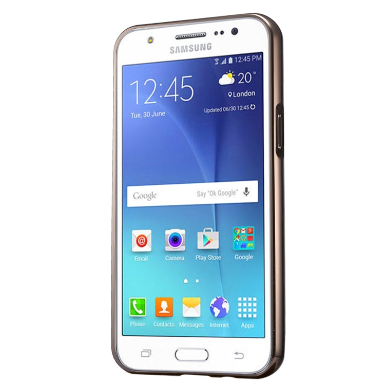 For Galaxy J7 (2016) / J710 Fashionable Diamond Encrusted Electroplating PC Push Pull Back Shell Cover + Metal Bumper Frame