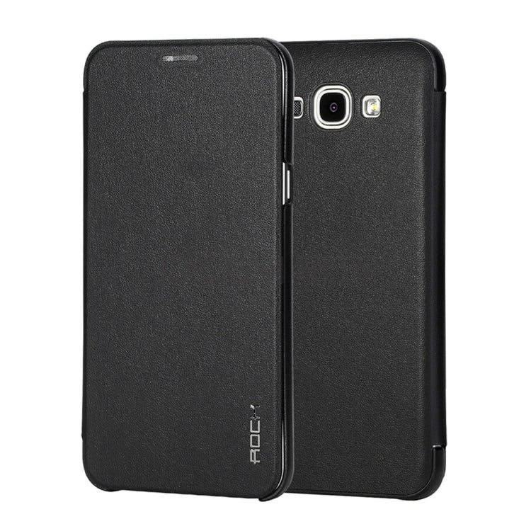 Rock Touch Series for Galaxy A8 / A800 Fashionable Business Style Horizontal Flip Leather Case(Black)