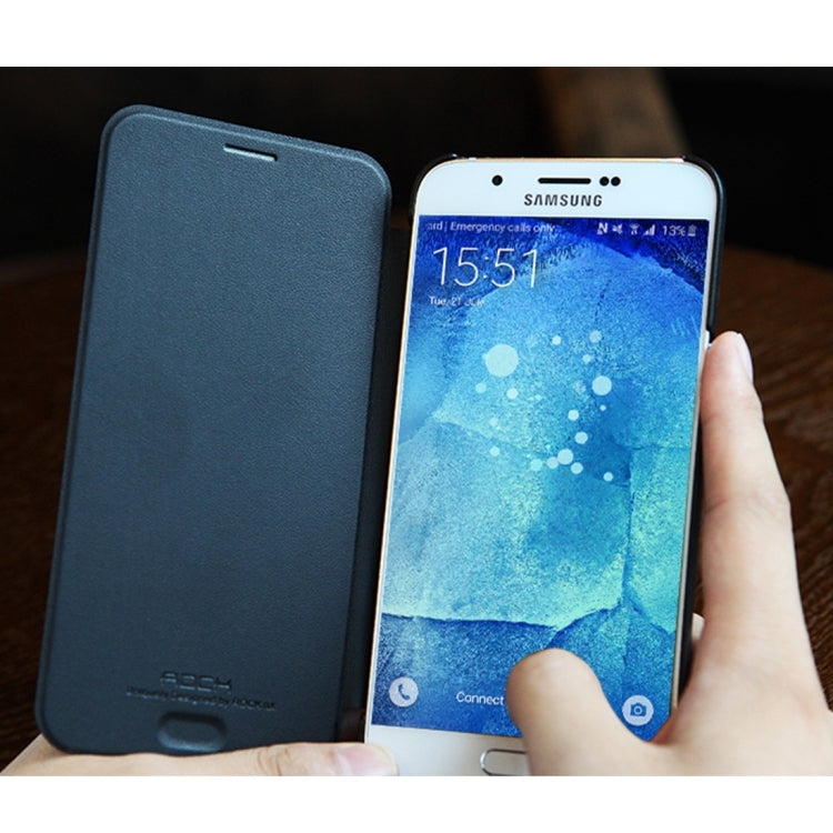 Rock Touch Series for Galaxy A8 / A800 Fashionable Business Style Horizontal Flip Leather Case(Black)