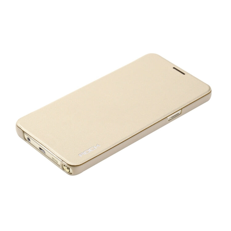Rock Touch Series for Galaxy Note 5 / N920 Fashionable Business Style Horizontal Flip Leather Case(Gold)