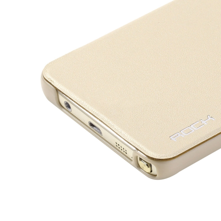 Rock Touch Series for Galaxy Note 5 / N920 Fashionable Business Style Horizontal Flip Leather Case(Gold)