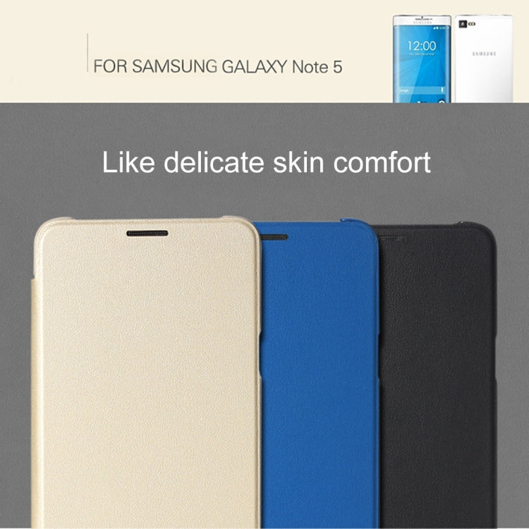 Rock Touch Series for Galaxy Note 5 / N920 Fashionable Business Style Horizontal Flip Leather Case(Gold)