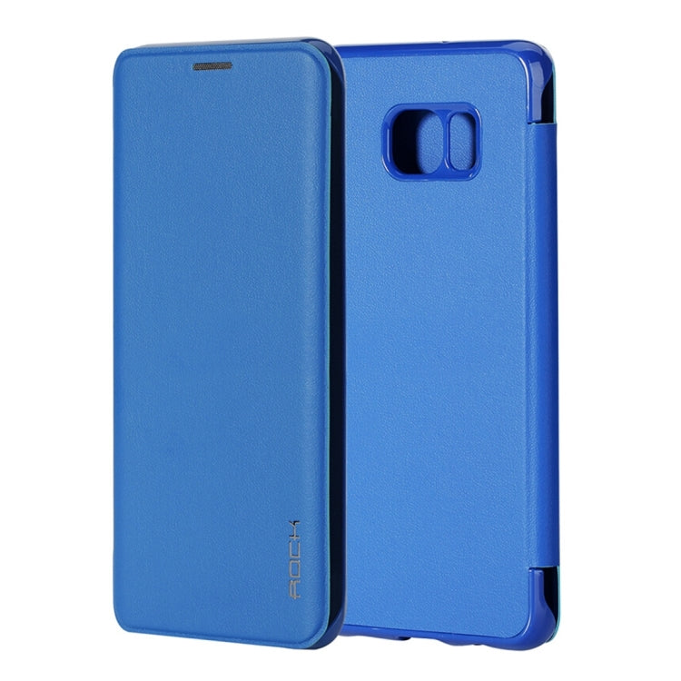 Rock Touch Series for Galaxy S6 Edge+ / G928 Fashionable Business Style Horizontal Flip Leather Case(Blue)