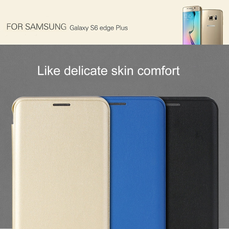 Rock Touch Series for Galaxy S6 Edge+ / G928 Fashionable Business Style Horizontal Flip Leather Case(Blue)