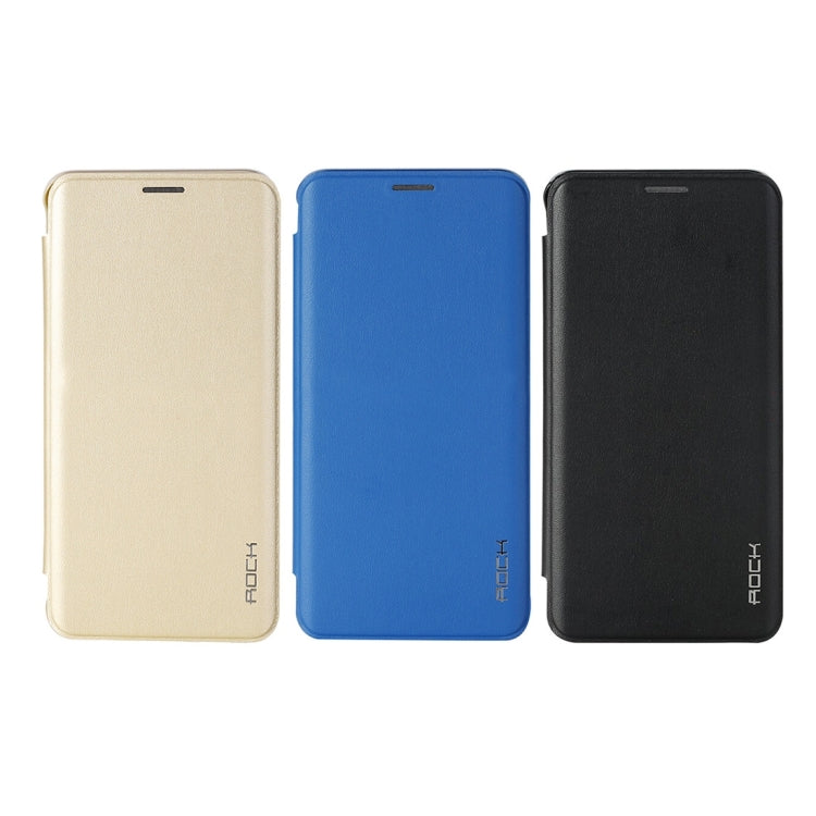 Rock Touch Series for Galaxy S6 Edge+ / G928 Fashionable Business Style Horizontal Flip Leather Case(Blue)