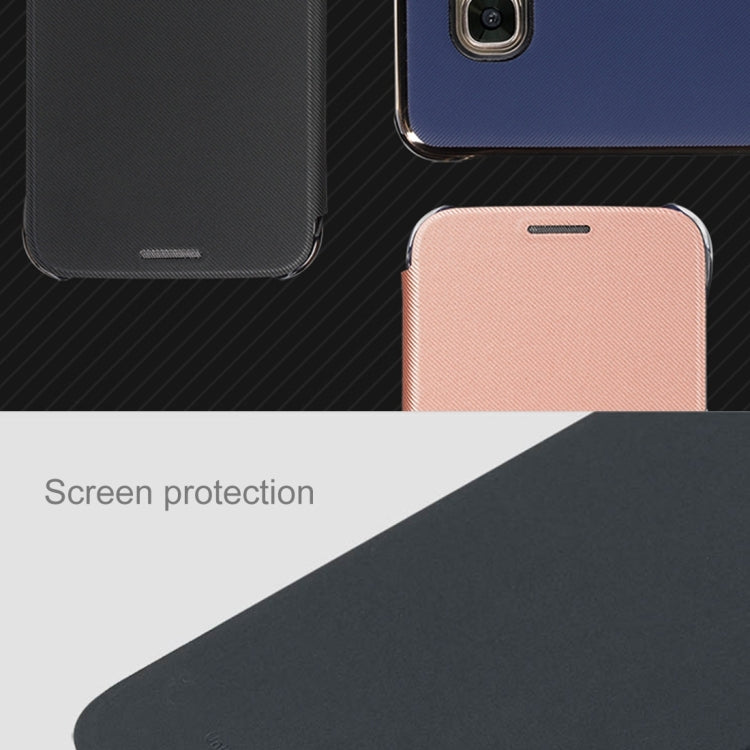 Rock Venna Series for Galaxy S7 / G930 Concise Style Horizontal Flip Leather Case(Blue)