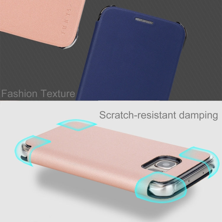 Rock Venna Series for Galaxy S7 / G930 Concise Style Horizontal Flip Leather Case(Blue)