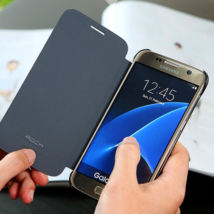 Rock Venna Series for Galaxy S7 / G930 Concise Style Horizontal Flip Leather Case(Blue)
