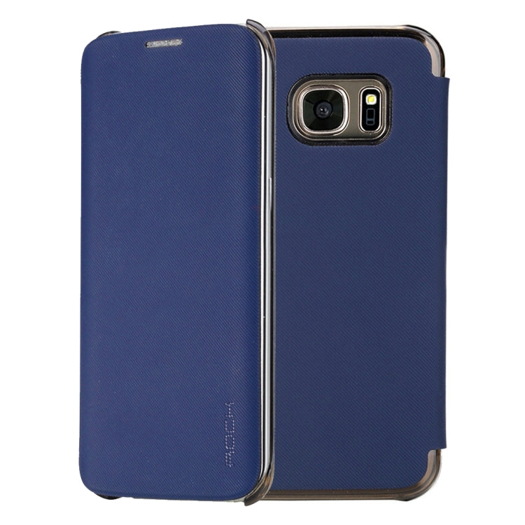 Rock Venna Series for Galaxy S7 Edge / G935 Concise Style Horizontal Flip Leather Case(Blue)