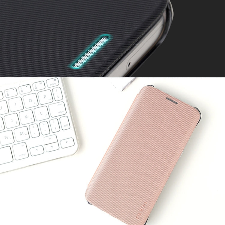 Rock Venna Series for Galaxy S7 Edge / G935 Concise Style Horizontal Flip Leather Case(Blue)