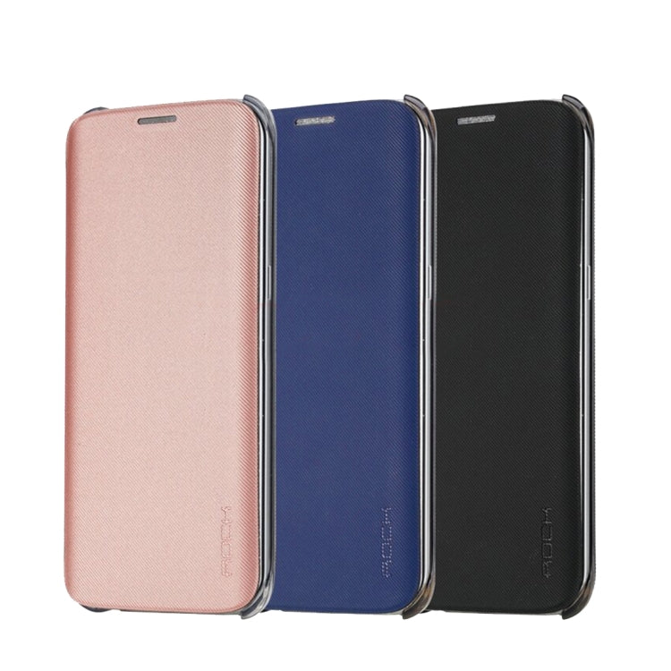Rock Venna Series for Galaxy S7 Edge / G935 Concise Style Horizontal Flip Leather Case(Blue)