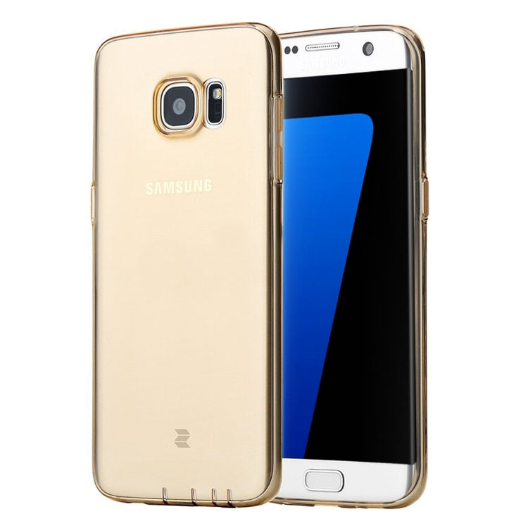 Rock for Galaxy S7 Edge / G935 Concise Style Ultrathin TPU Slim Jacket Back Cover Case(Gold)