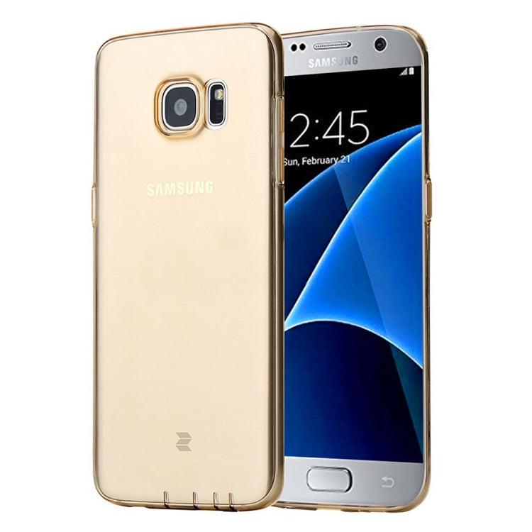 Rock for Galaxy S7 / G930 Concise Style Ultrathin TPU Slim Jacket Back Cover Case(Gold)