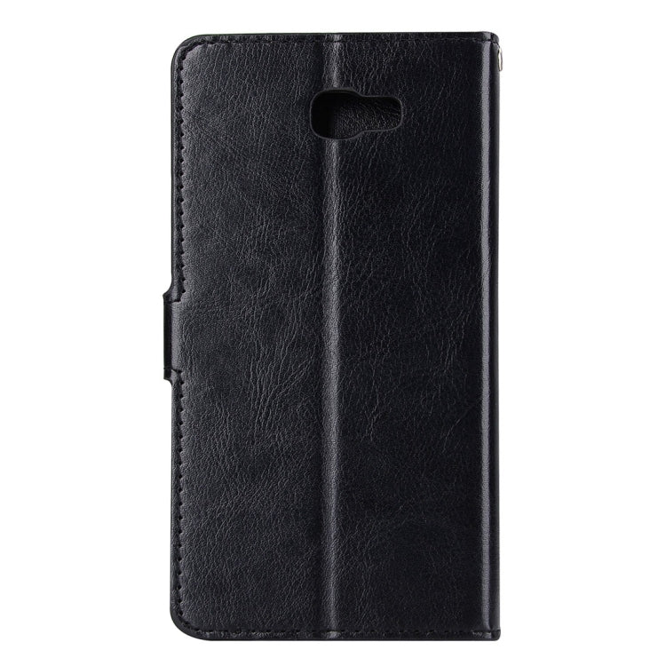 For Galaxy J5 Prime Crazy Horse Texture Horizontal Flip Leather Protective Case with Holder & Card Slots & Wallet & Lanyard & Photo Frame