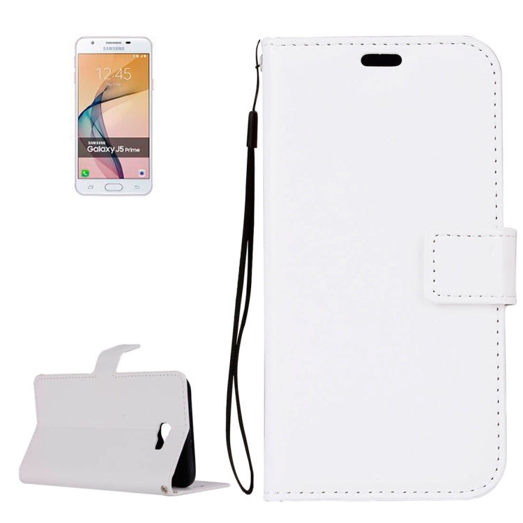For Galaxy J5 Prime Crazy Horse Texture Horizontal Flip Leather Protective Case with Holder & Card Slots & Wallet & Lanyard & Photo Frame