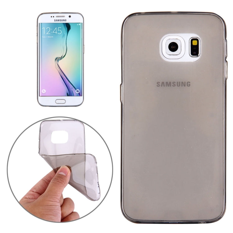For Galaxy S6 Edge / G925 0.75mm Ultra-thin Transparent TPU Protective Case(Grey)