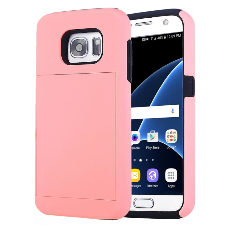 For Galaxy S7 / G930 Silicone + PC Cardfile Combination Case with Holder