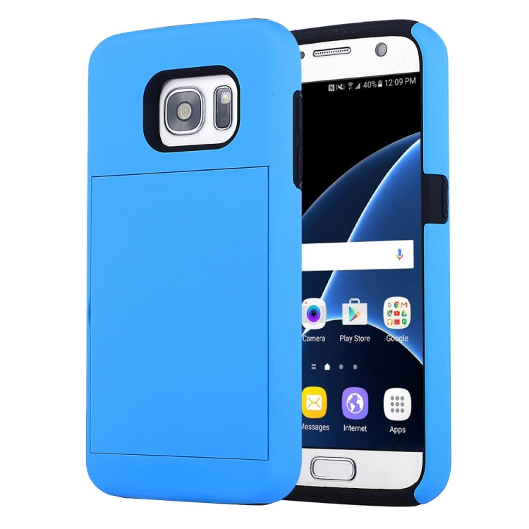 For Galaxy S7 / G930 Silicone + PC Cardfile Combination Case with Holder