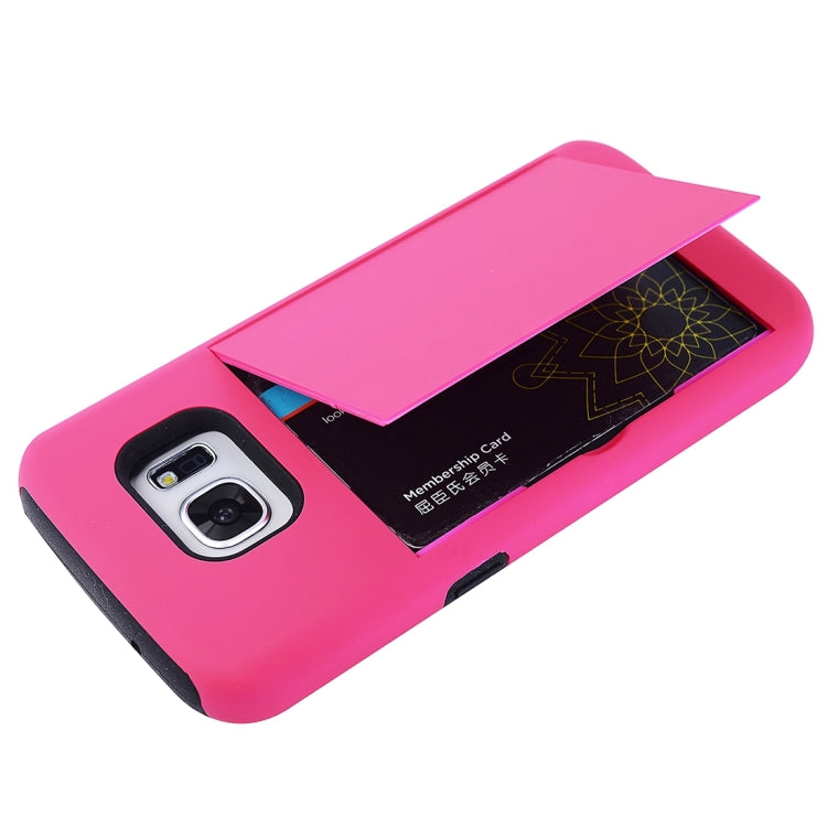 For Galaxy S7 / G930 Silicone + PC Cardfile Combination Case with Holder