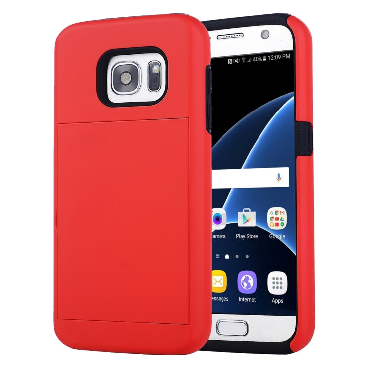 For Galaxy S7 / G930 Silicone + PC Cardfile Combination Case with Holder