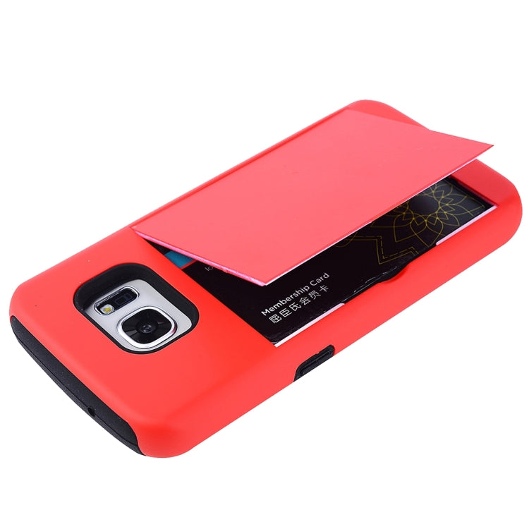 For Galaxy S7 / G930 Silicone + PC Cardfile Combination Case with Holder