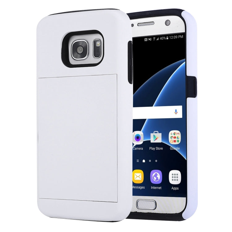 For Galaxy S7 / G930 Silicone + PC Cardfile Combination Case with Holder