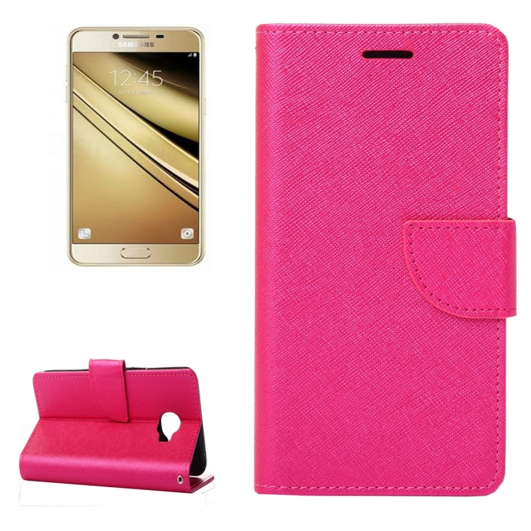 For Galaxy C5 Cross Texture Leather Case with Holder & Card Slots & Wallet