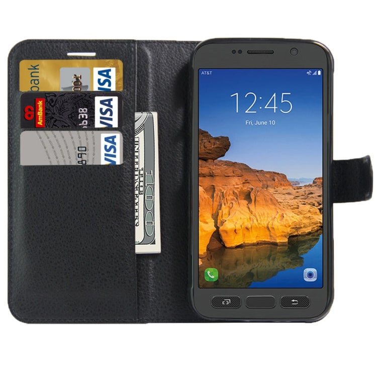 For Galaxy S7 Active Litchi Texture Horizontal Flip Leather Case with Magnetic Buckle & Holder & Card Slots & Wallet