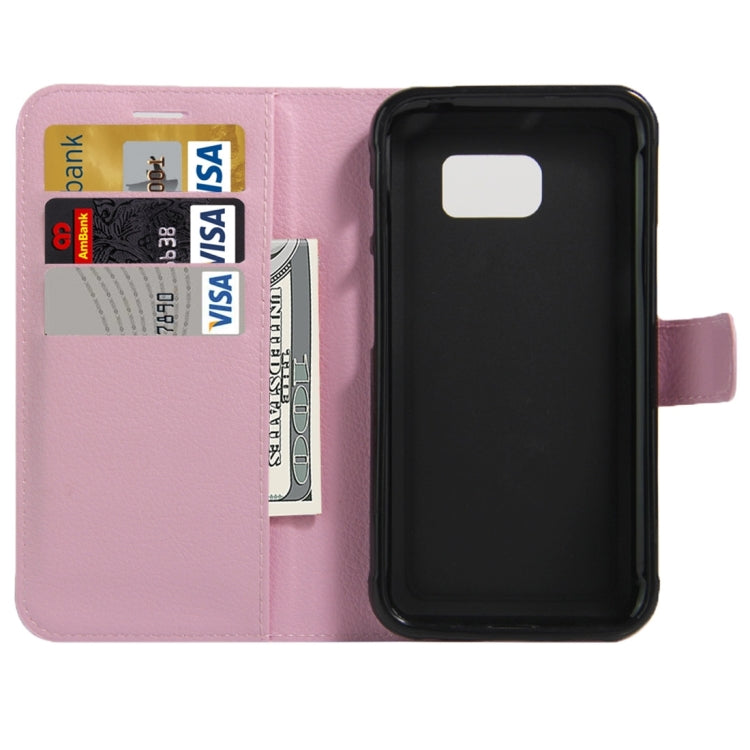 For Galaxy S7 Active Litchi Texture Horizontal Flip Leather Case with Magnetic Buckle & Holder & Card Slots & Wallet