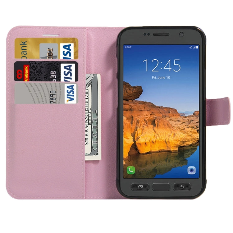 For Galaxy S7 Active Litchi Texture Horizontal Flip Leather Case with Magnetic Buckle & Holder & Card Slots & Wallet