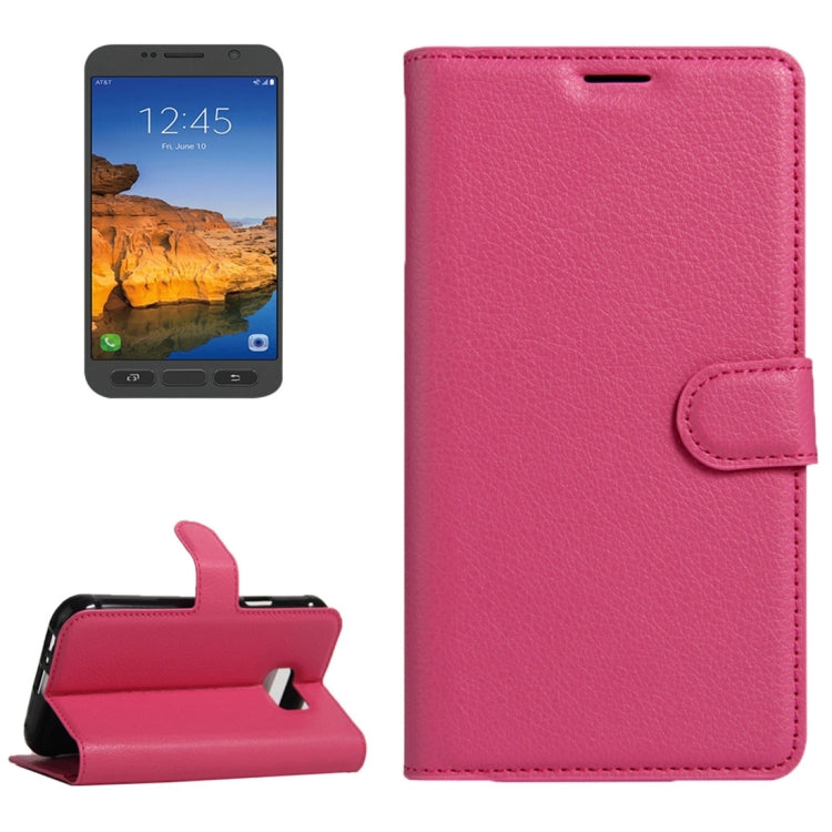 For Galaxy S7 Active Litchi Texture Horizontal Flip Leather Case with Magnetic Buckle & Holder & Card Slots & Wallet