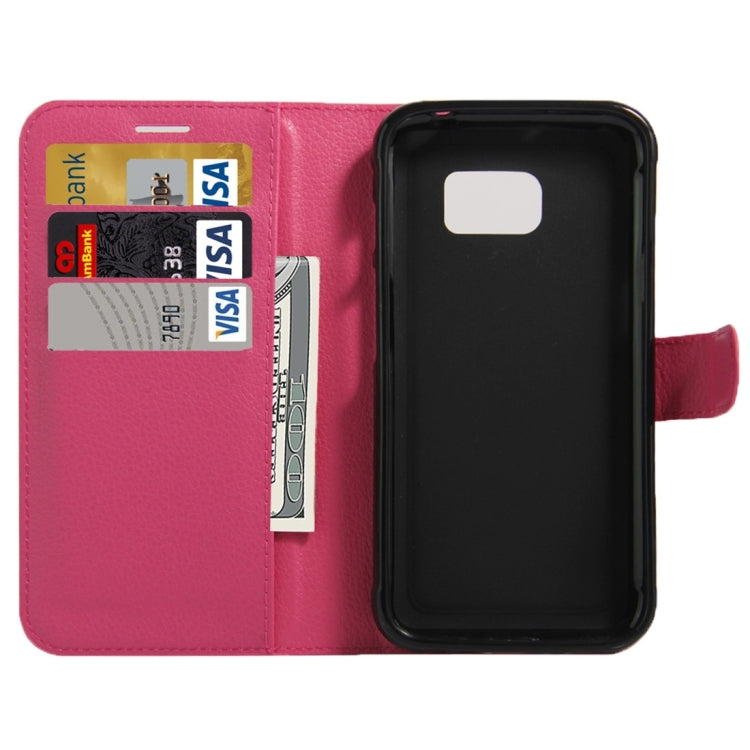 For Galaxy S7 Active Litchi Texture Horizontal Flip Leather Case with Magnetic Buckle & Holder & Card Slots & Wallet