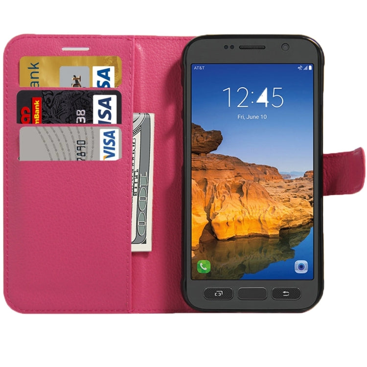 For Galaxy S7 Active Litchi Texture Horizontal Flip Leather Case with Magnetic Buckle & Holder & Card Slots & Wallet