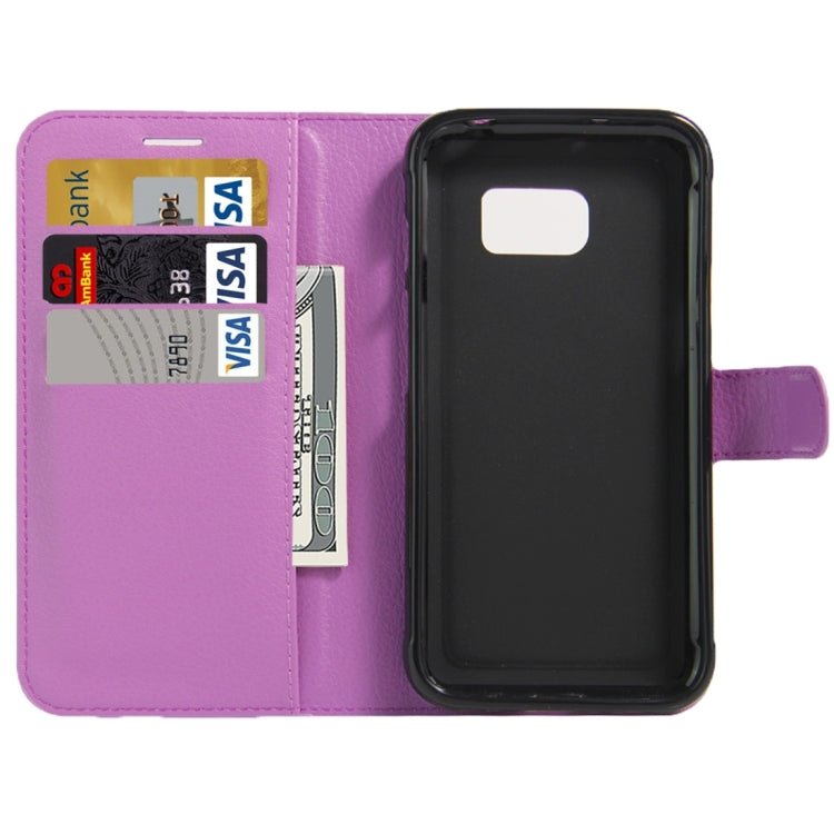 For Galaxy S7 Active Litchi Texture Horizontal Flip Leather Case with Magnetic Buckle & Holder & Card Slots & Wallet