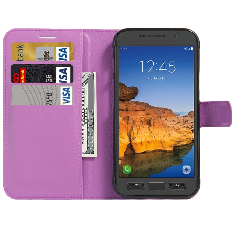 For Galaxy S7 Active Litchi Texture Horizontal Flip Leather Case with Magnetic Buckle & Holder & Card Slots & Wallet