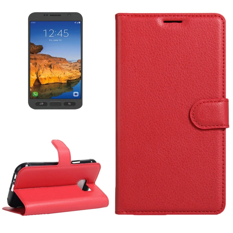 For Galaxy S7 Active Litchi Texture Horizontal Flip Leather Case with Magnetic Buckle & Holder & Card Slots & Wallet
