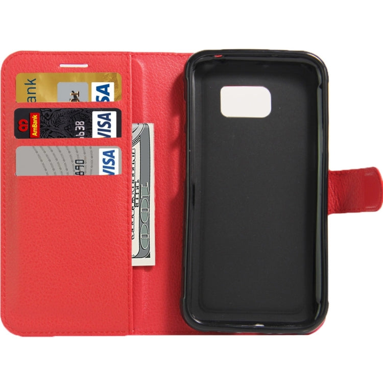 For Galaxy S7 Active Litchi Texture Horizontal Flip Leather Case with Magnetic Buckle & Holder & Card Slots & Wallet