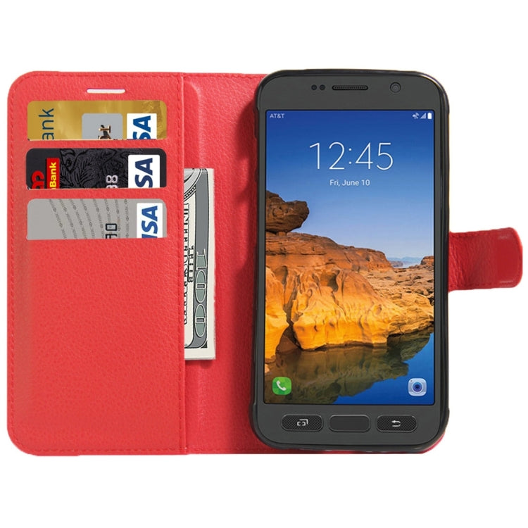 For Galaxy S7 Active Litchi Texture Horizontal Flip Leather Case with Magnetic Buckle & Holder & Card Slots & Wallet